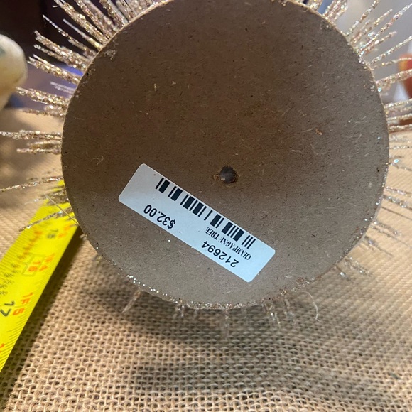 White Sparky Santa with Tall Gold Tree - Picture 6 of 9